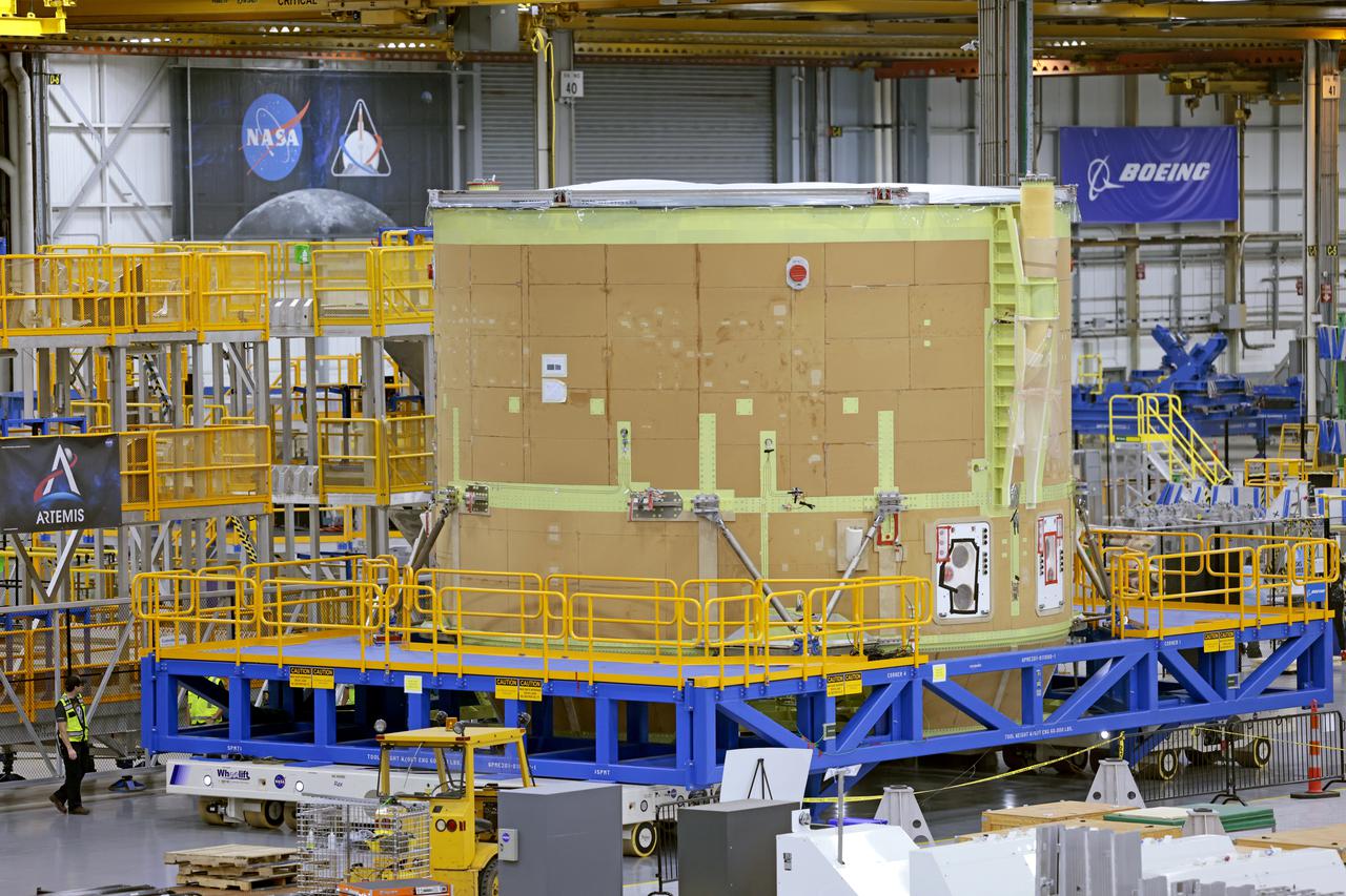 Technicians at NASA’s Michoud Assembly Facility have joined the engine and boat-tail sections of NASA’s Space Launch System rocket for Artemis II in preparation for its next step in production. When complete, the engine section will house the four RS-25 engines and include vital systems for mounting, controlling and delivering fuel from the propellant tanks to the rocket’s engines. The boat-tail is designed to protect the bottom end of the core stage and the RS-25 engines and was joined with the engine section to comprise the lowest portion of the 212-foot-tall core stage.   Together with its four RS-25 engines and its twin solid rocket boosters, it will produce 8.8 million pounds of thrust to send NASA’s Orion spacecraft, astronauts, and supplies beyond Earth’s orbit to the Moon and, ultimately, Mars. Offering more payload mass, volume capability, and energy to speed missions through space, the SLS rocket, along with NASA’s Gateway in lunar orbit, the Human Landing System, and Orion spacecraft, is part of NASA’s backbone for deep space exploration and the Artemis lunar program. No other rocket is capable of carrying astronauts in Orion around the Moon in a single mission.